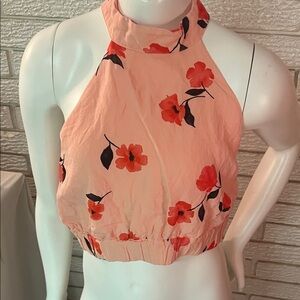 Zara Floral Halter Neck Top - Pink